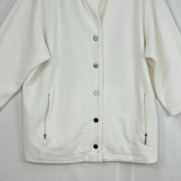 Vtg Company Ellen Tracy Women’s Collar Button Closure and zip pockets Ivory 3X - Picture 14 of 16